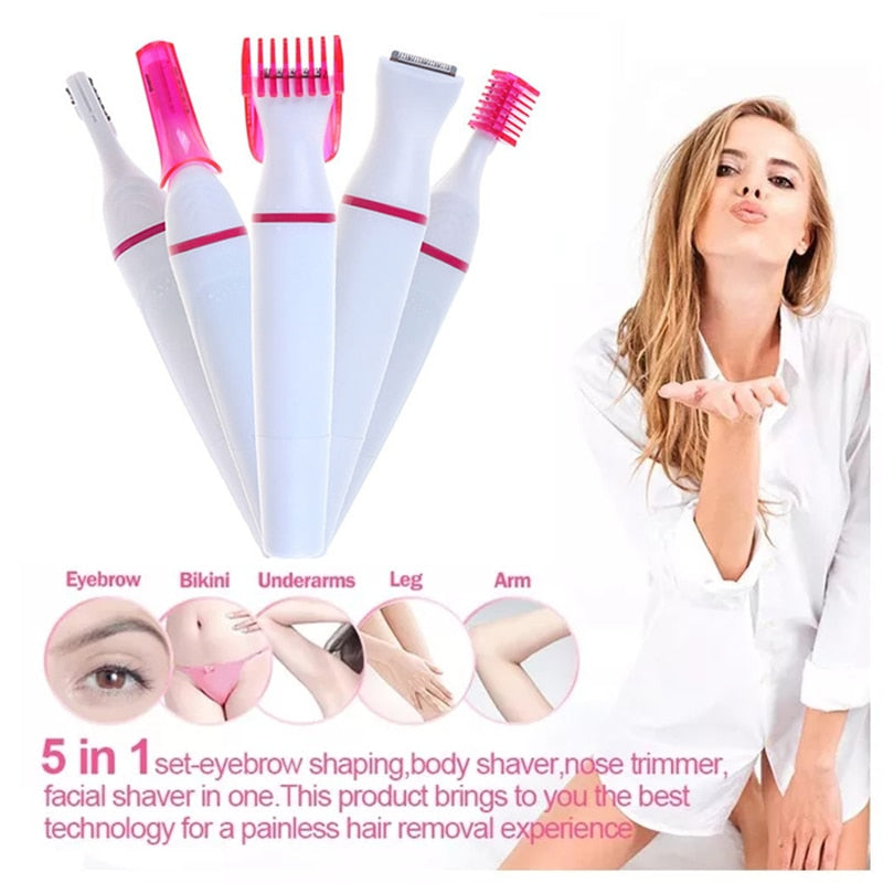 5-in-1 Multifunction Hair Removal Combo – All-in-One Solution for Effortless, Painless Grooming!