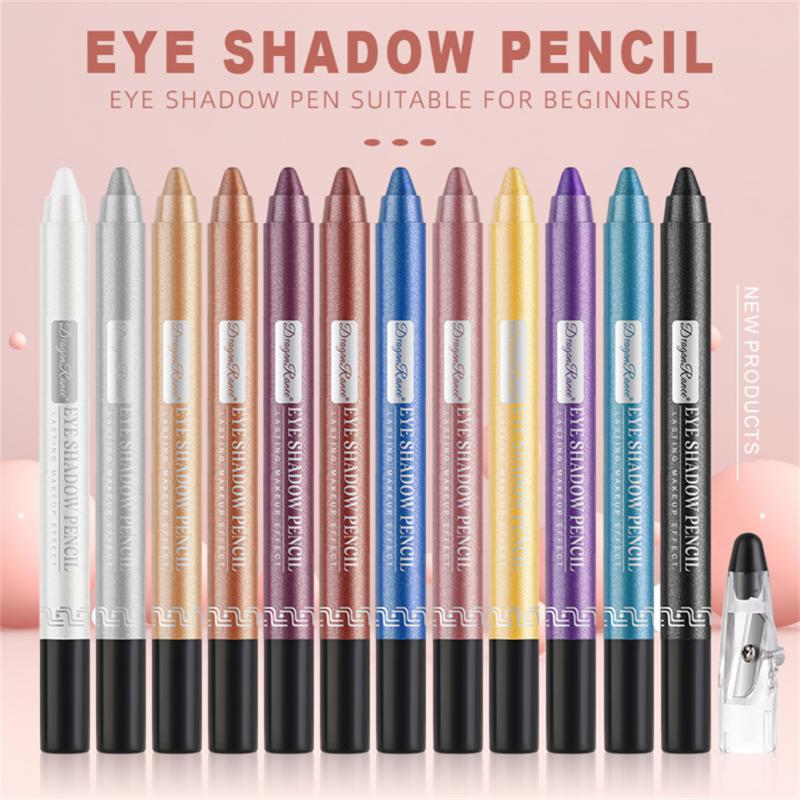 12-Color Eyeshadow Pencil Set – Waterproof, Shimmering Shades for All-Day Glam
