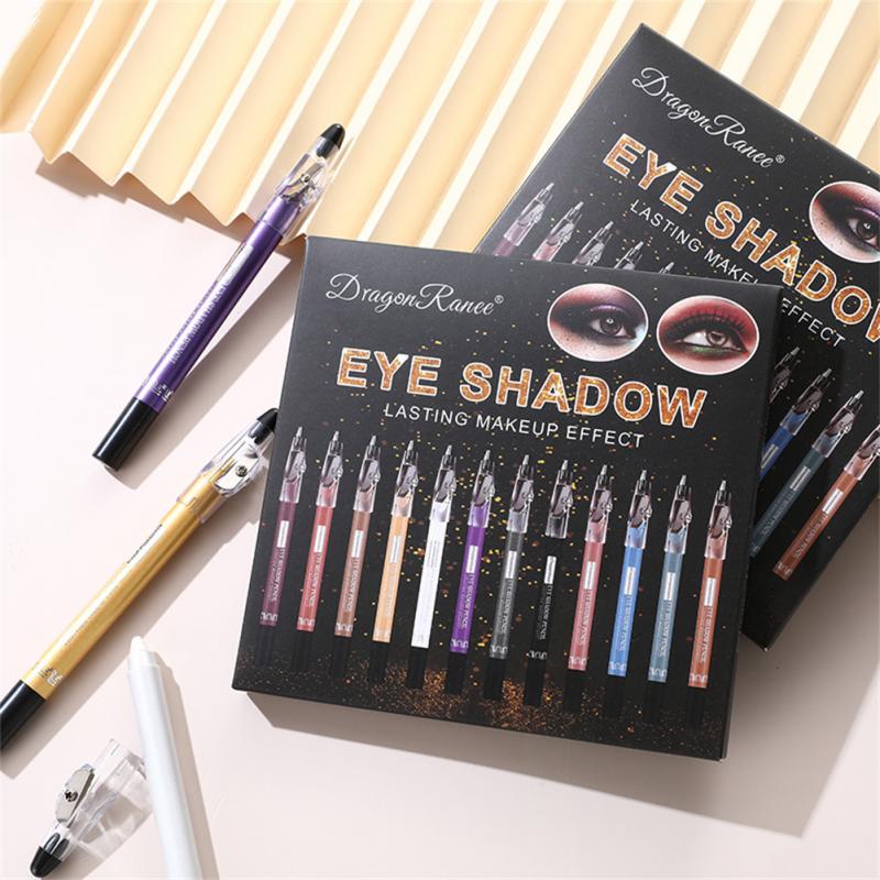 12-Color Eyeshadow Pencil Set – Waterproof, Shimmering Shades for All-Day Glam