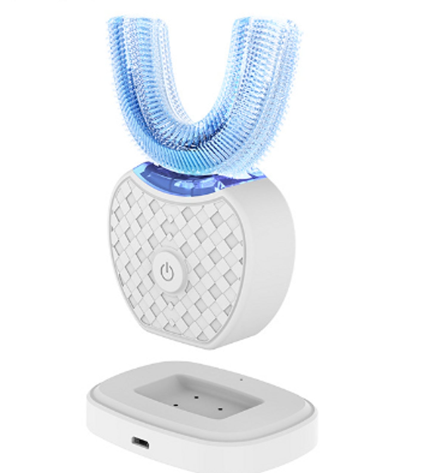 Handless 360° Sonic Electric Toothbrush with Blue Light Whitening – U-Shaped, USB Rechargeable, 3 Modes for Travel