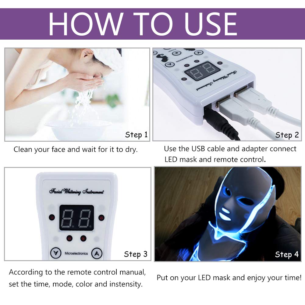 Skin LED Light Therapy Face Mask Red Light Therapy Treatment Device