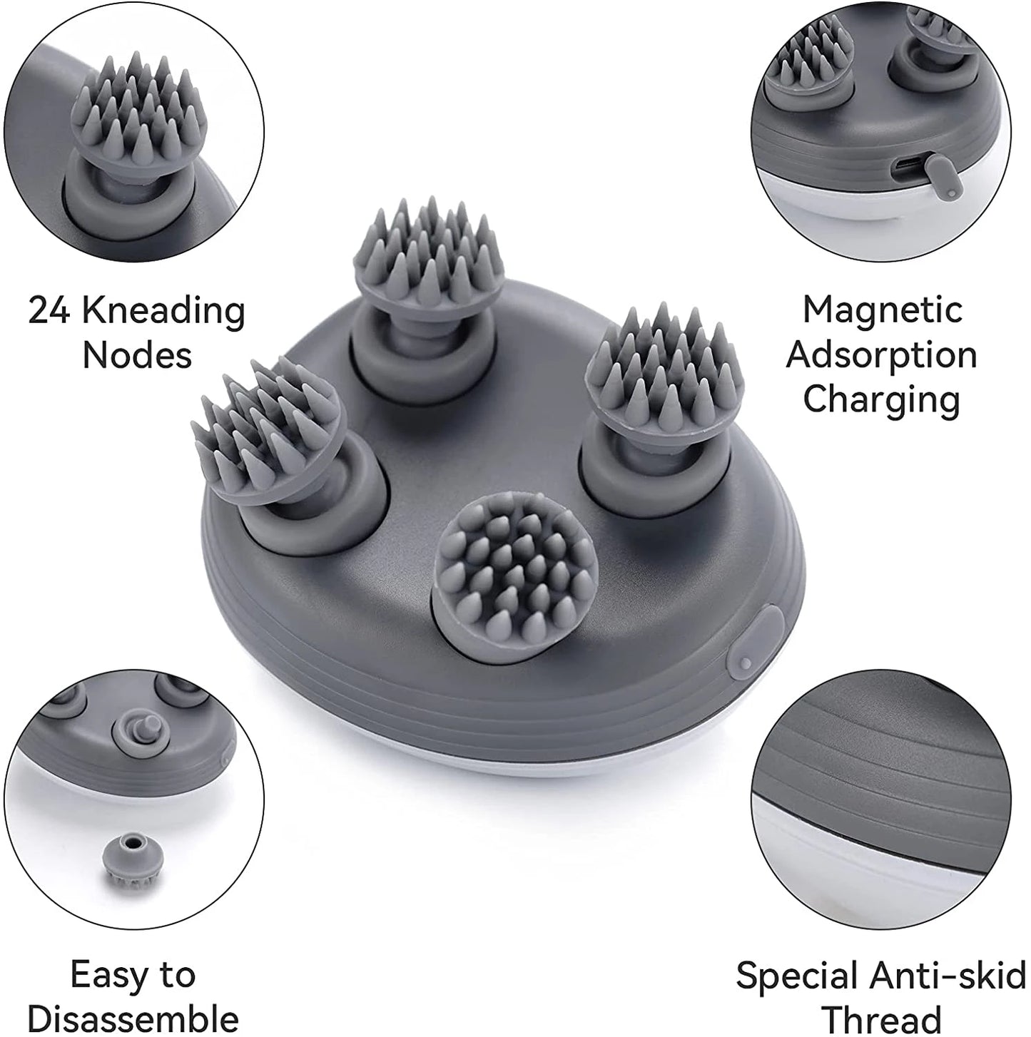 Portable Head and Scalp Massage Device – Deep Tissue Relief with Heat Function